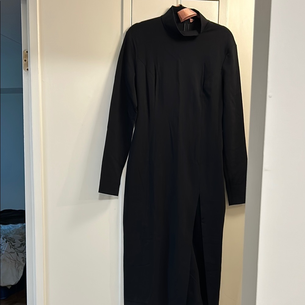 Amina Nuaddi Wolford Elegant Black Long Sleeve Dress